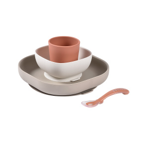 Jídelní sada silikonová 4-dílná Terracotta