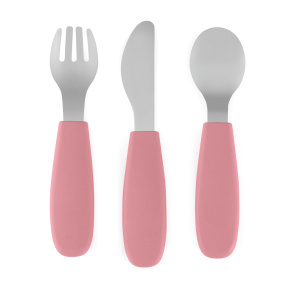 PETITE&MARS Sada příborů s nerezové oceli Take&Match Dusty Rose 12m+