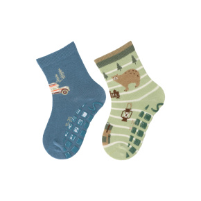STERNTALER Ponožky protiskluzové Les ABS 2ks v balení světle modrá kluk vel. 20 12-24m