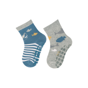 STERNTALER Ponožky protiskluzové Mořský svět ABS 2ks v balení modrá kluk vel. 20 12-24m