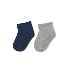 STERNTALER Ponožky protiskluzové krátké ABS 2ks v balení námořnícká modrá kluk vel. 18 6-12m