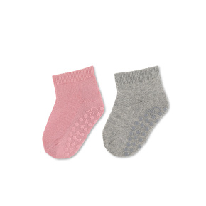 STERNTALER Ponožky protiskluzové krátké ABS 2ks v balení růžová děvče vel. 18 6-12m