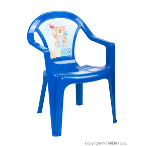 Dětský zahradní nábytek - Plastová židle modrá Modrá 