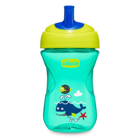 CHICCO Hrneček Advanced s brčkovým náustkem 266 ml zelený 12m+