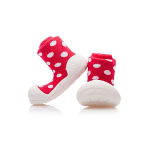 ATTIPAS Botičky Polka Dot AD06 Red L vel.21,5, 116-125 mm