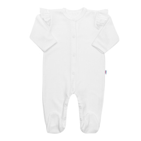 Kojenecký bavlněný overal New Baby Practical bílý holka Bílá 86 (12-18m)