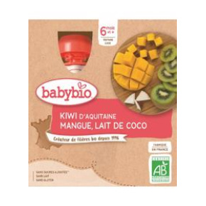 BABYBIO Kiwi mango kokos 4x 90 g