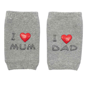 Dětské nákoleníky New Baby s ABS I Love Mum and Dad šedé Šedá 