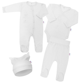 Kojenecká bavlněná soupravička New Baby Good Friends bílá Bílá 68 (4-6m)