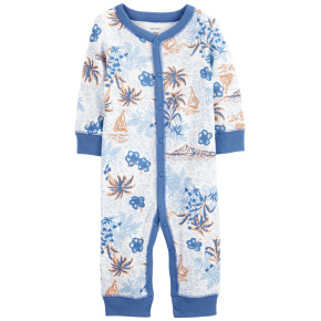 CARTER'S Overal bez nožiček na druky Sleep&Play Blue Palm kluk NB/vel. 56