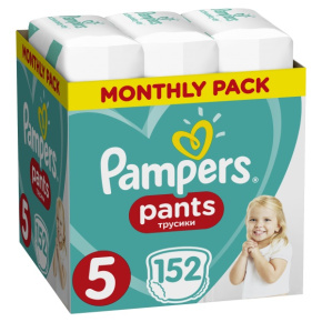 PAMPERS Activ Baby-Dry Pants Kalhotky plenkové jednorázové 5 (12-17 kg) 152 ks - MĚSÍČNÍ ZÁSOBA