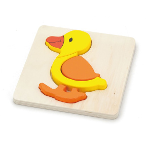 Dřevěné puzzle pro nejmenší Viga Kachnička Multicolor 
