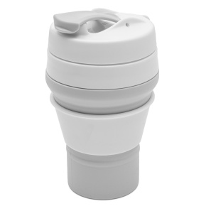 Silikonový skládací hrnek 350 ml  2v1 New Baby šedý Šedá 