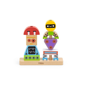 Dřevěné kostky Viga Robot Multicolor 