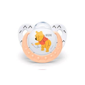 Šidítko NUK Trendline Disney Medvídek Pú 6-18m meruňkové Bílá 6-18 m