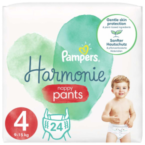 PAMPERS Harmonie Pants Kalhotky plenkové jednorázové 4 (9-15 kg) 24 ks