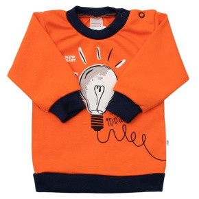Kojenecké bavlněné tričko New Baby skvělý nápad Oranžová 56 (0-3m)