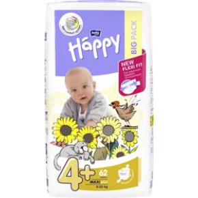 BELLA HAPPY Pleny jednorázové 4+ Maxi+ (9-20 kg) 62 ks - BIG PACK