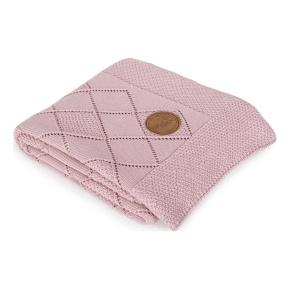 CEBA Deka pletená v dárkovém balení 90x90 rýžový vzor růžová