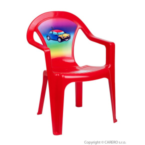 Dětský zahradní nábytek - Plastová židle červená auto Červená 