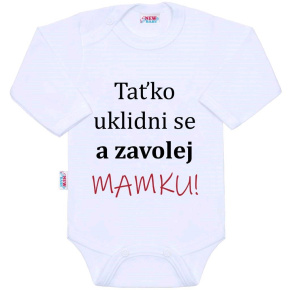 Body s potiskem New Baby a zavolej MAMKU! Bílá 56 (0-3m)