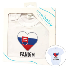 Body s potiskem New Baby Fandím s ocinom biele - darčekové balenie Bílá 50