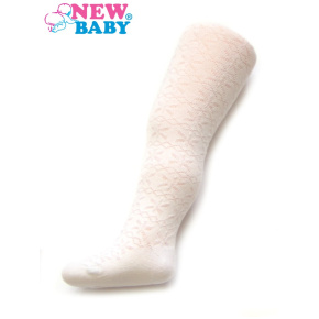 Dětské žakárové punčocháče New Baby bílé Bílá 68 (4-6m)