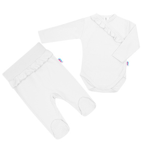 2-dílná kojenecká souprava New Baby Stripes bílá Bílá 80 (9-12m)