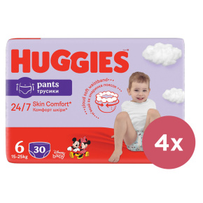 HUGGIES® Pants Kalhotky plenkové jednorázové 6 (15-25 kg) 120 ks - MĚSÍČNÍ ZÁSOBA