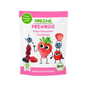 FRECHE FREUNDE BIO Chipsy ovocné Jahody, borůvky, maliny 12 m, 10g
