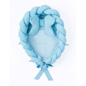 Pletené hnízdečko pro miminko Velvet Belisima blue Modrá 