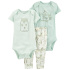 CARTER'S Set 3dílný body kr. rukáv 2ks, legíny Green Firefly neutrál 9m