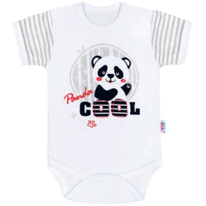 Kojenecké body s krátkým rukávem New Baby Panda Šedá 74 (6-9m)