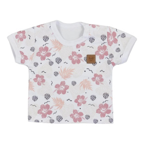 Kojenecké tričko s krátkým rukávem Koala Flowers Růžová 68 (4-6m)