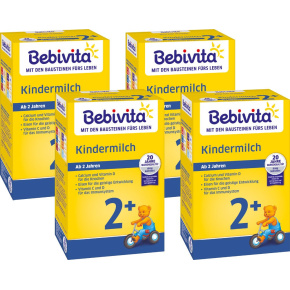 4x BEBIVITA Junior 2+ Instantní mléčný nápoj od uk. 2. roku, 500 g