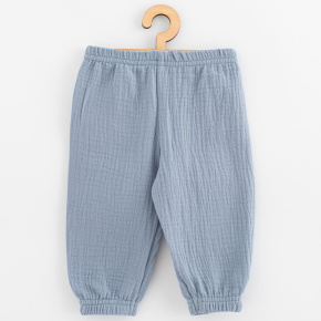 Kojenecké mušelínové kalhoty New Baby Feeling modrá Modrá 80 (9-12m)