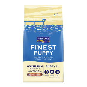 FISH4DOGS Granule malé pro štěňátka Finest bílá ryba s bramborami 12 kg, 2m+
