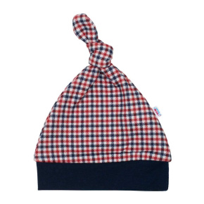 Kojenecká bavlněná čepička New Baby Checkered Modrá 62 (3-6m)