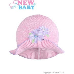 Pletený klobouček New Baby růžovo-fialový Růžová 104 (3-4r)
