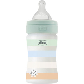 CHICCO Láhev kojenecká Well-being silikon 150 ml kluk