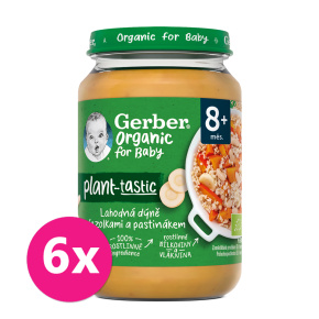 6x GERBER Organic 100% rostlinný příkrm příkrm lahodná dýně s fazolkami a pastinákem​ ​190 g