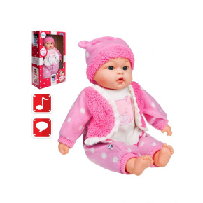 Česky mluvící a zpívající dětská panenka PlayTo Anička 46 cm Růžová 