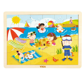 Dětské dřevěné puzzle Viga Léto Multicolor 