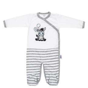 Kojenecký bavlněný overal New Baby Zebra exclusive Bílá 74 (6-9m)