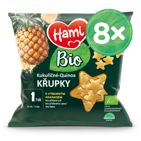 8x HAMI BIO Křupky kukuřičné-quinoa s výborným ananasem 20 g, 12+