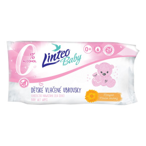 Dětské vlhčené ubrousky s měsíčkem lékařským Linteo Baby 24 ks Soft and cream Dle obrázku 