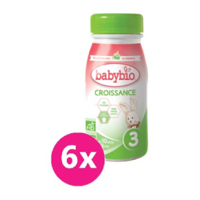 6x BABYBIO Croissance 3 tekuté kojenecké bio mléko 0,25 l