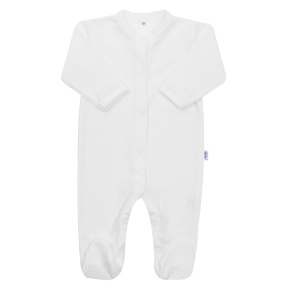 Kojenecký bavlněný overal New Baby Practical bílý kluk Bílá 80 (9-12m)