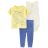 CARTER'S Set 3dílný triko kr. rukáv, tepláky, body bez rukávů Yellow Ocean chlapec LBB 3m