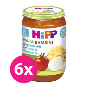 6x HIPP BIO Pasta Bambini - Rajčata se špagetami a mozarellou 220 g, 7m+